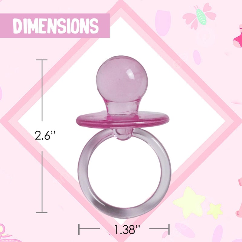 EVER SHINE Baby Pacifier 2.5" Baby Shower Favors Decoration (Pink, 36 Count) - Image 2